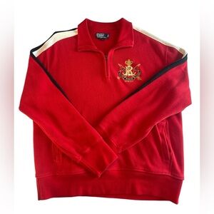 Vintage Polo by Ralph Lauren Red Zip Up Sweater with High Collar